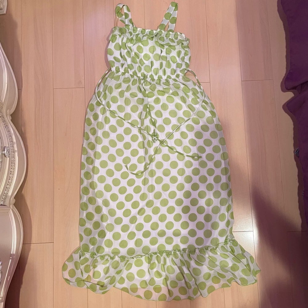 Macys juniors Light green polka dot dress